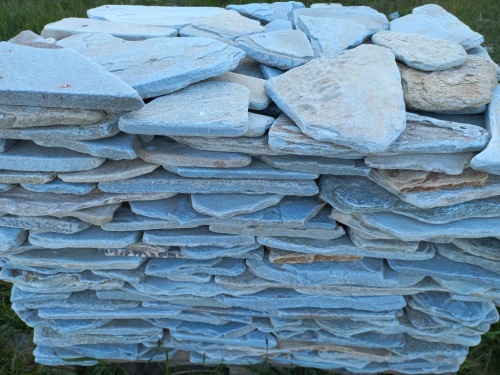 Плитняк златолит зелёный галтованный для цоколя купить в Ялуторовске